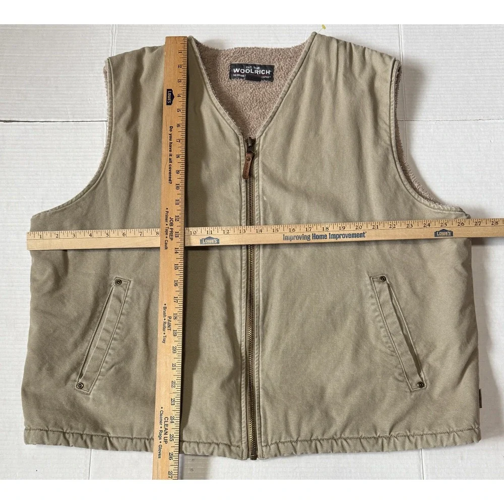 WOOLRICH - Men's‎ Canvas Sherpa Lined Hiking Vest - Size X-Large*